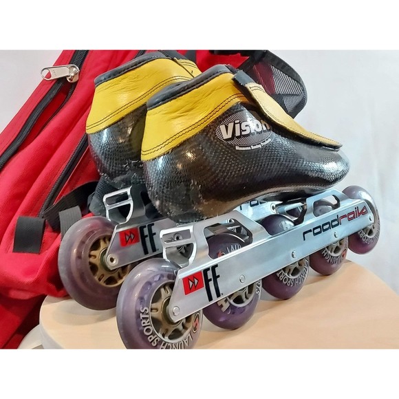 Simmons Racing Action Carbon 5 Wheel Speed Skates w/Bag size 8 - Picture 9 of 12